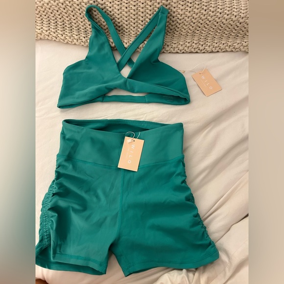 wilo the label Pants - NWT Wilo the Label summer green short bra set
